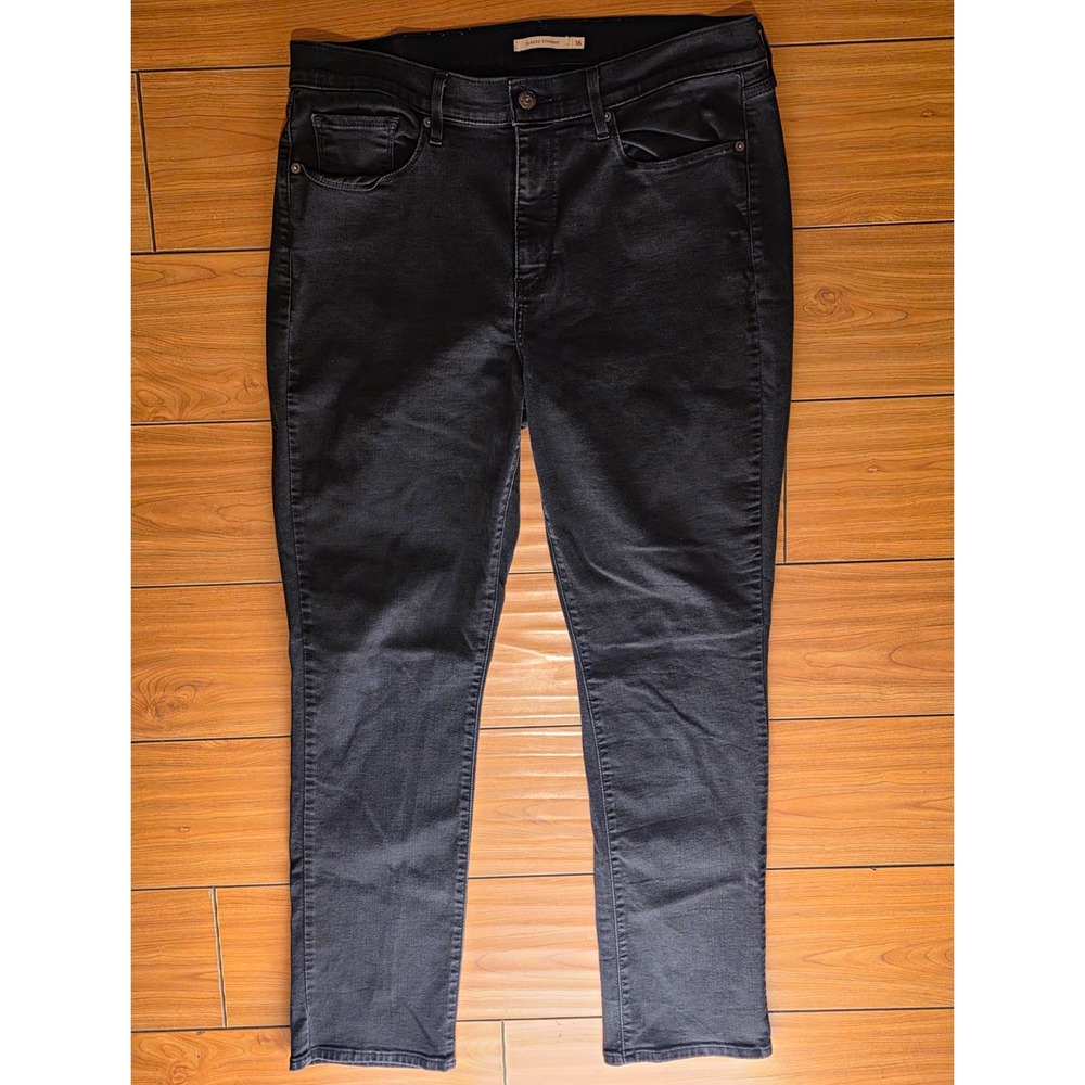 Levi's Water Less Women's Classic Straight Mid Rise Black Stretch Jeans 16